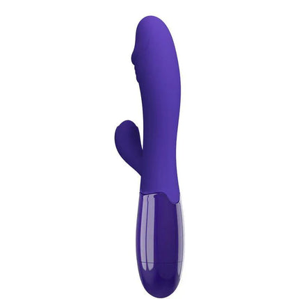 Snappy-Youth Rabbit Vibrator Dual Motor in purple, featuring dual stimulation with flexible shaft and ergonomic design.