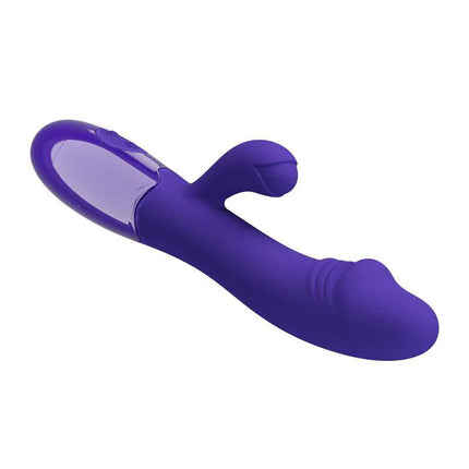 Snappy-Youth Rabbit Vibrator Dual Motor in purple with flexible shaft for G-spot and clitoral stimulation, featuring 30 vibration functions.
