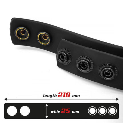 Solid Silicone Adjustable Strip Cock Ring 15-21 cm with snap buttons and measurements 210mm length and 25mm width