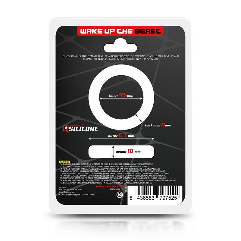 Solid Silicone Cock Ring 4.5 cm - secretsextoys.store