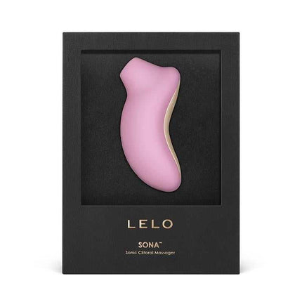 Sona Clitoris Sucker Pink in packaging, luxury clitoral stimulator with 8 pleasure modes for enhanced intimate experiences.