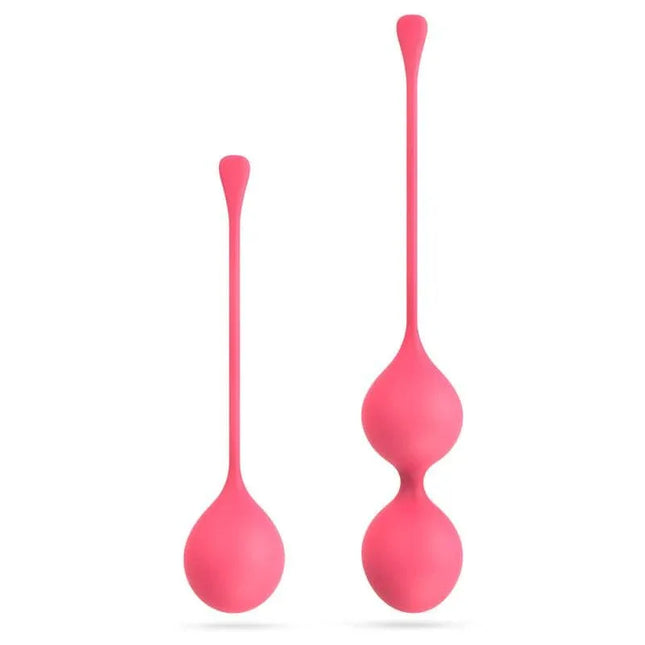 Spheres Set of 2 Kegel Balls - pink single and double silicone kegel exercise weights