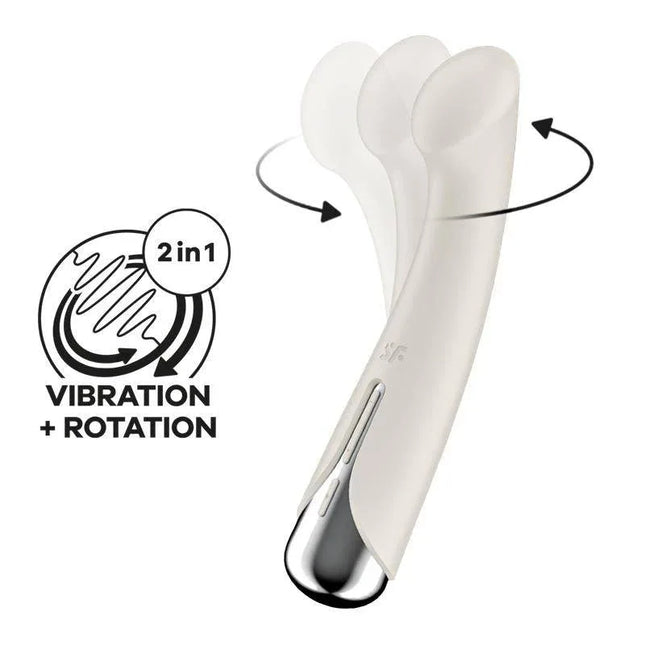Spinning G-Spot 1 Vibe and Rotator Beige, showcasing vibration and rotation features for targeted G-spot pleasure.