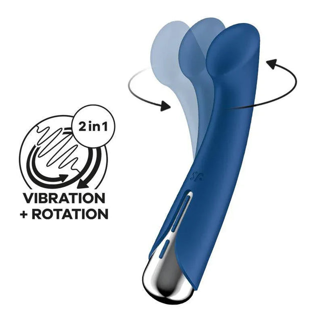 Spinning G-Spot 1 Vibe and Rotator Blue with 2-in-1 vibration and rotation feature for enhanced pleasure and stimulation.