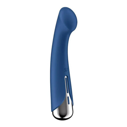 Spinning G-Spot 1 Vibe and Rotator Blue featuring a sleek design with 12 vibration and 5 rotation programs for precise G-spot stimulation.
