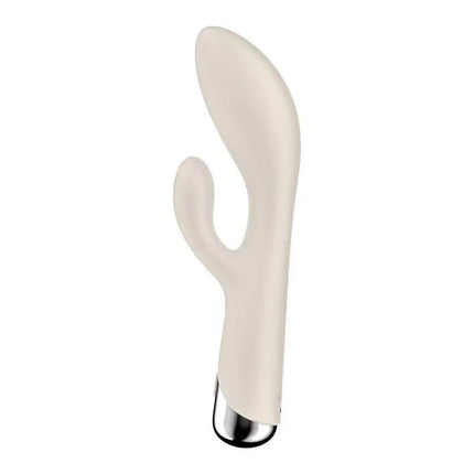 Spinning Rabbit 1 White premium vibrator with 12 vibration and 5 rotation programs for personalized pleasure.