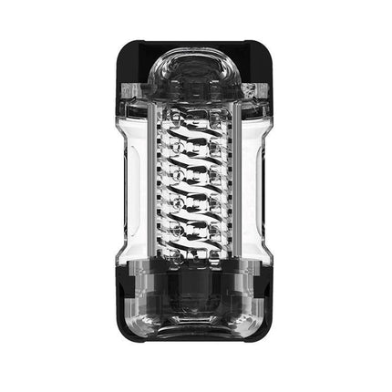 Spiral Cup Strong Edition Square Male Masturbator with transparent design showcasing spiral texture for intense sensation.