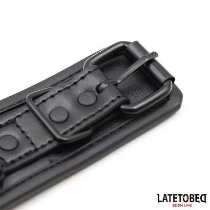 Close-up of Sponge Lined Handcuffs from Latetobed BDSM Line, featuring padded, adjustable restraints for comfort and secure play.