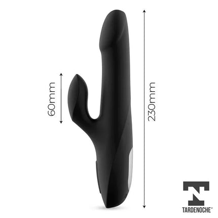 Squidy Vibe with Thrusting Movement and Rotating Beads USB Silicone in black, dimensions 230mm x 60mm