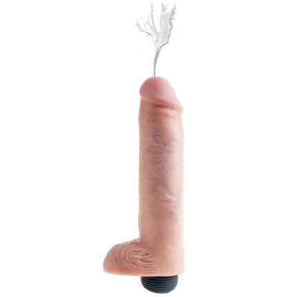 Squirting Reaslitic Dildo with Testicles 10 featuring lifelike design and squirting action for adult pleasure, handcrafted for authenticity.