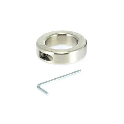 Stainless Steel Ring for the Testicles with adjustment tool, body-safe and durable, for enhanced sensations during use.