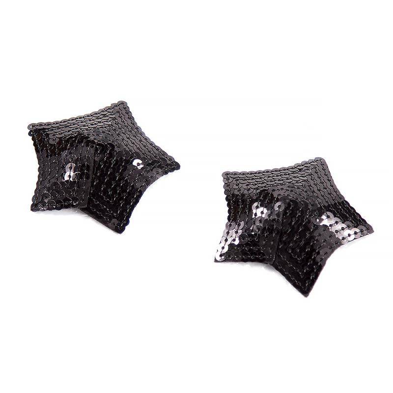 Star Nipple Covers with Black Sequins - secretsextoys.store
