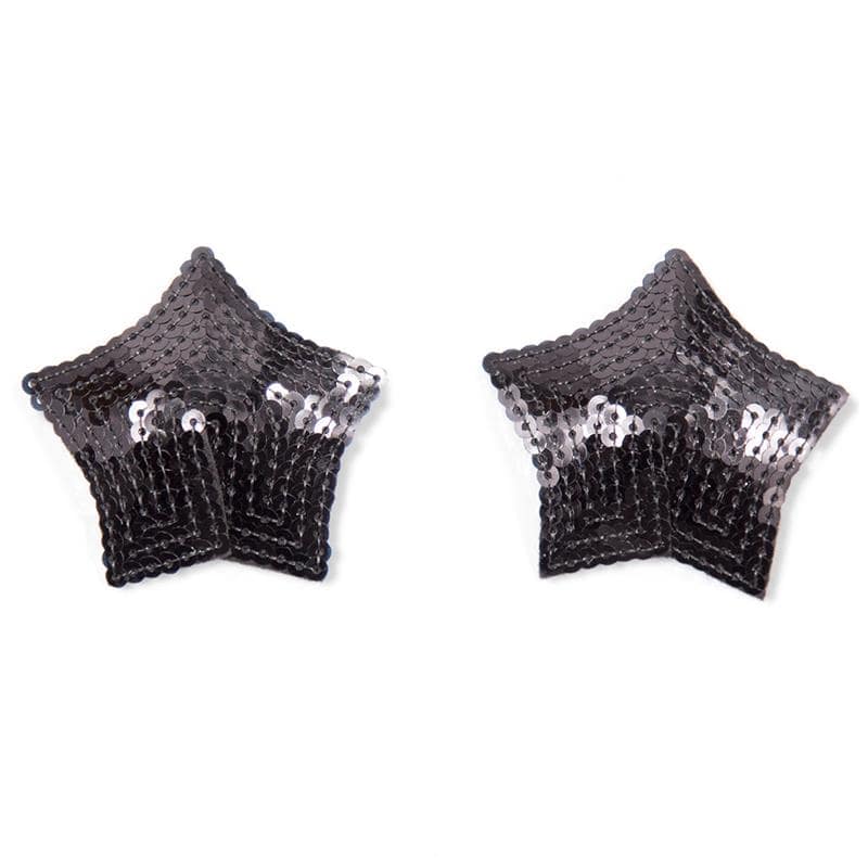 Star Nipple Covers with Black Sequins - secretsextoys.store