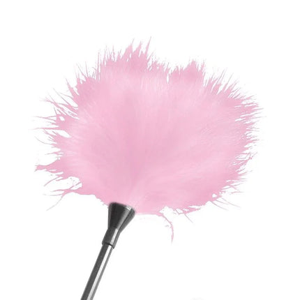 Pink feather tickler from the Starters Bondage Set 4 Pieces Pink for playful sensory exploration.