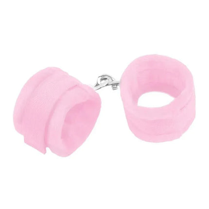 Pink cuffs from Starters Bondage Set 4 Pieces Pink for beginners in BDSM.
