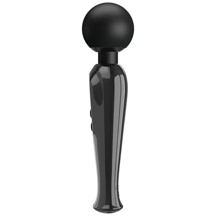 Stavros Digital Screen Black Massager with ergonomic grip and broad massage head, ideal for targeted muscle relief.