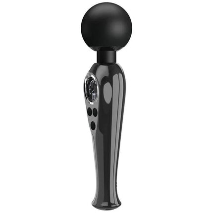 Stavros Digital Screen Black Massager with ergonomic grip, digital display, and broad massage head for precise muscle relief.
