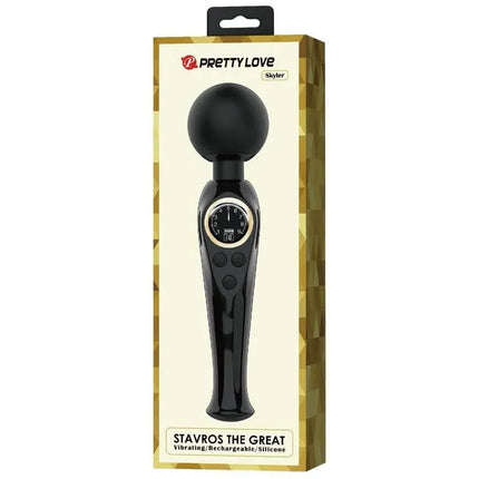 Packaging of Stavros Digital Screen Black Massager with digital display and ergonomic design.