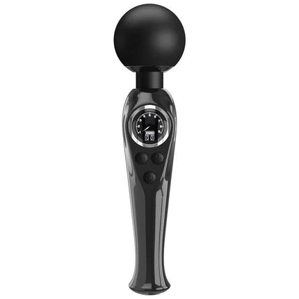 Stavros Digital Screen Black Massager with ergonomic grip and flexible neck for targeted muscle relief