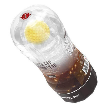 Stellar Ball-Rolling Masturbator Cup Yellow in packaging, displaying compact design.