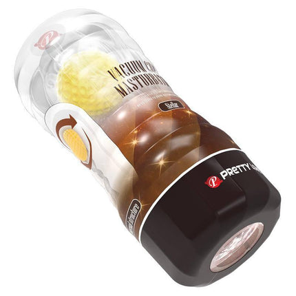 Stellar Ball-Rolling Masturbator Cup Yellow in packaging, featuring ultra-realistic entry for intense stimulation.
