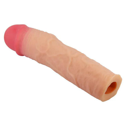 Stevenson Penis Extended sleeve with lifelike texture for enhanced pleasure