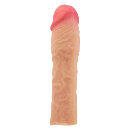 Stevenson Penis Extended lifelike erection-enhancing sleeve for increased length and girth.