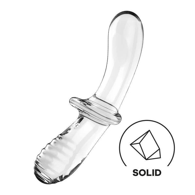 Stimulator Double Crystal Hot and Cold Clear borosilicate glass dildo for temperature play