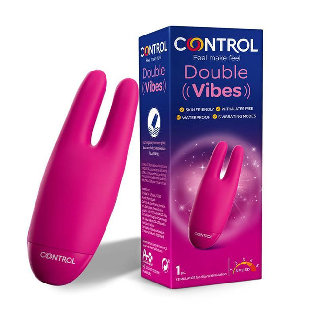 Stimulator Double Vibe 5 with two soft heads and 5 vibration modes, ideal for solo or couple use, and waterproof for underwater enjoyment.