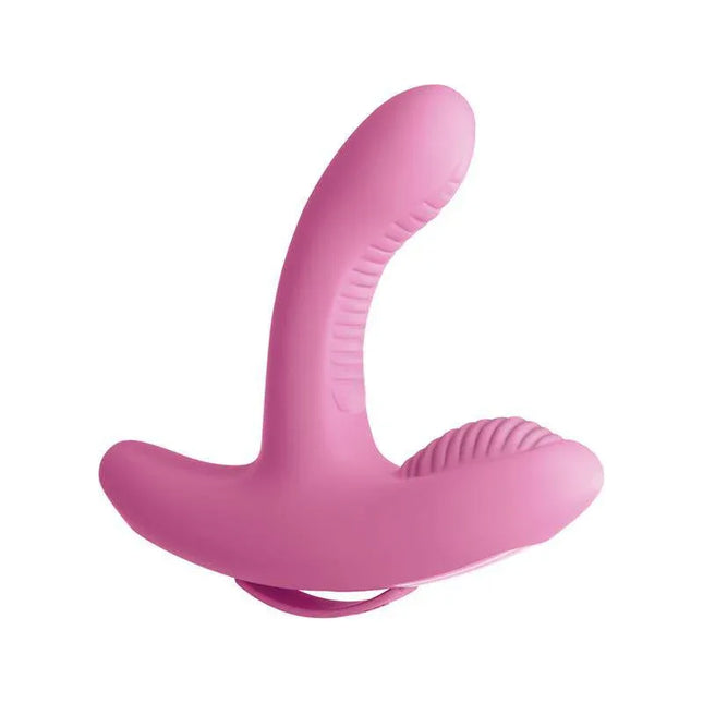 Stimulator E6 Rock N Grind, wireless double stimulation device with grooves, G-spot and clitoral stimulator, USB rechargeable, pink