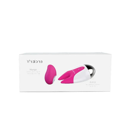 Stimulator FiFi2 Fuchsia intimate massager packaging with pink design highlights, showcases compact and easy-to-use features.