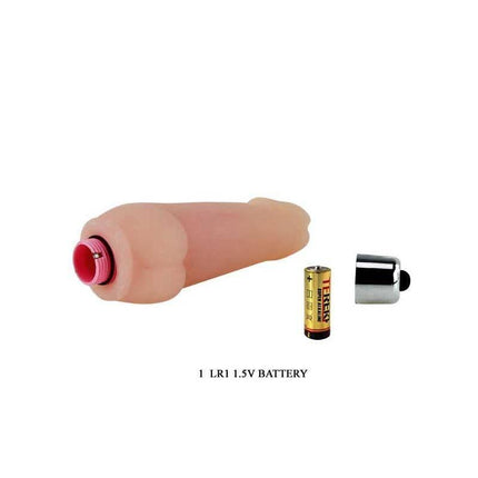 Stimulator Flesh 12 cm with LR1 1.5V battery included for precise stimulation in solo or partner play.