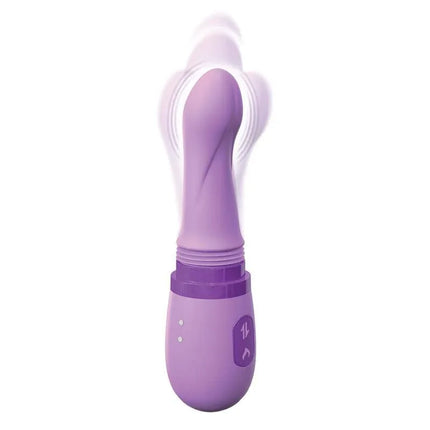 Stimulator Her Personal Sex Machine in purple with 7 dynamic functions and heating feature, designed for customizable self-care.