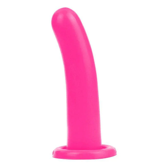 Stimulator Holy Dong 5.5 Liquid Silicone Pink product image, featuring a sleek pink dual-spot stimulator for P-spot and G-spot pleasure.