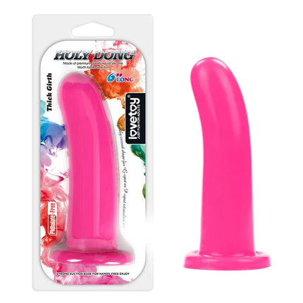 Stimulator Holy Dong 6 Liquid Silicone Pink with suction cup and packaging