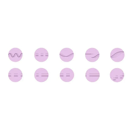 Visual patterns illustrating vibration modes for Stimulator O Venus Silicone 10 x 3.2 cm