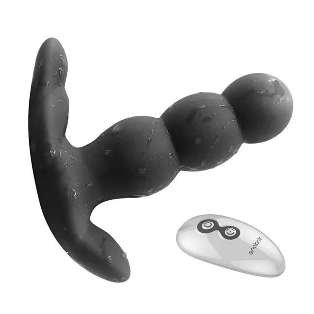 Stimulator Pearl Black with wireless remote for customizable G-spot and A-spot pleasure, featuring vibration and rotation functions.