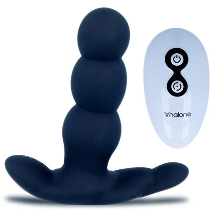 Stimulator Pearl Black intimate device with wireless remote, designed for G-spot and A-spot stimulation with 7 vibration functions.