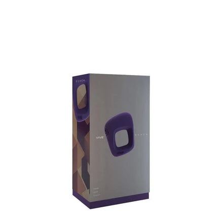 Stimulator Senca Purple packaging by Vive featuring luxury design and ergonomic silicone body on a white background.