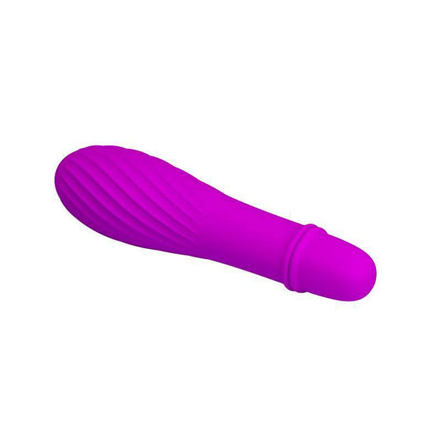 Stimulator Solomon Purple vibrator with ergonomic design and 10 vibration functions in a sleek purple finish, 12.5 cm length.