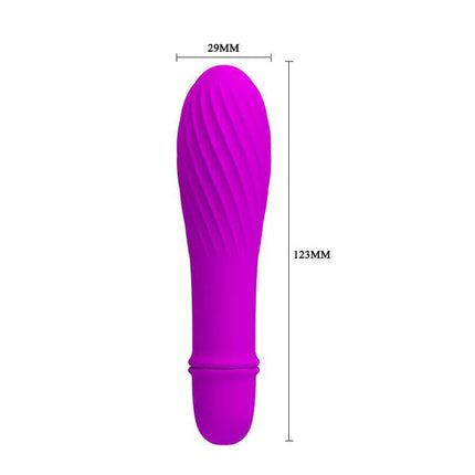 Stimulator Solomon Purple vibrator with 10 functions and ergonomic design, 12.5 cm length, sleek purple finish
