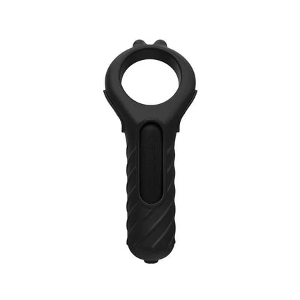 Stimulator Vibe Edge in black silicone, featuring body-safe material with 10 vibration patterns, powered by Bathmate Vibe Bullet