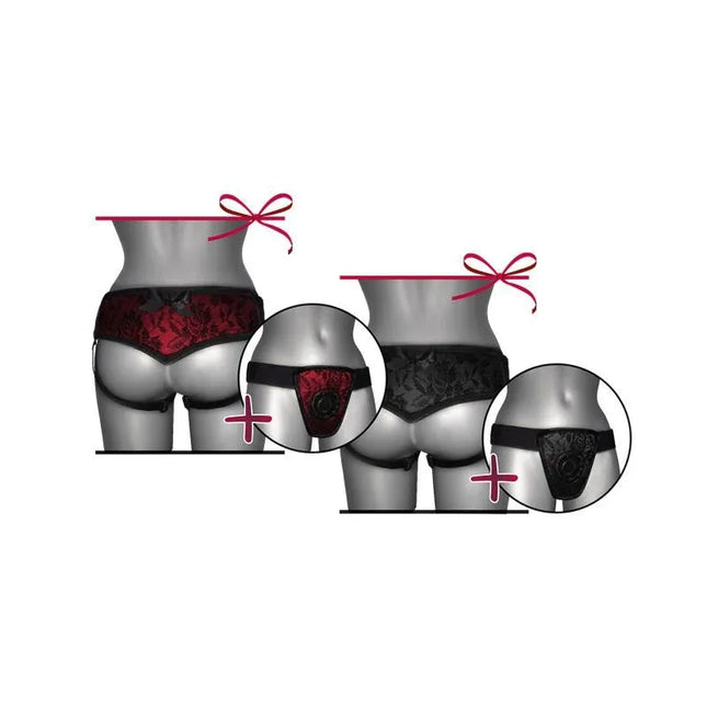 Strap On de Luxe Red With Back S - XL, featuring adjustable harness for versatile pleasure with luxurious silky finish.