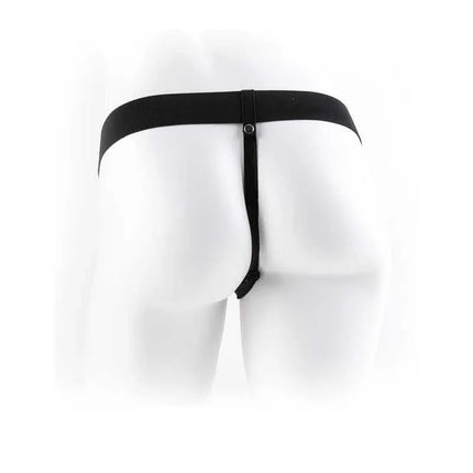 Adjustable harness compatible with Strap-On Hollow Dildo 7 Flesh, shown for comfort and secure fit.