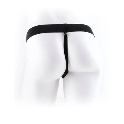 Adjustable harness for Strap-On Vibrating Hollow Dildo 7 with a secure fit, shown from the back.