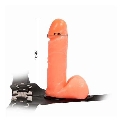 Strap-On with Dildo 15,7 cm, realistic design for enhanced pleasure and intimacy, featuring lifelike texture and dependable functionality.