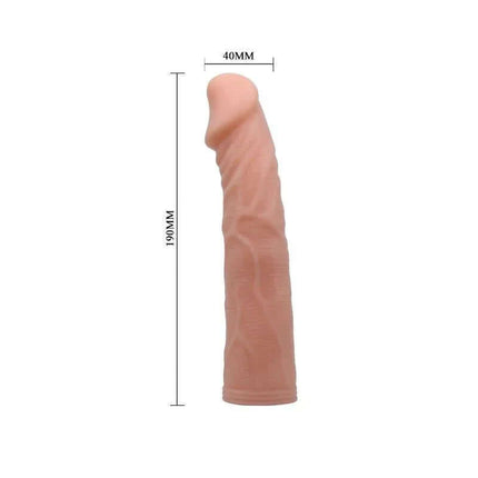 Strap-On with Dildo 18,8 cm featuring realistic details and easy detachment for cleaning, shown against a white background with measurements.