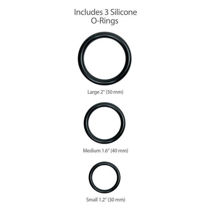 3 silicone O-rings in various sizes for Strap-On with Dildo 7 - Flesh