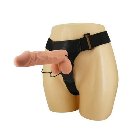 Strap-on with Dildo and Vibration 9.4 featuring adjustable harness