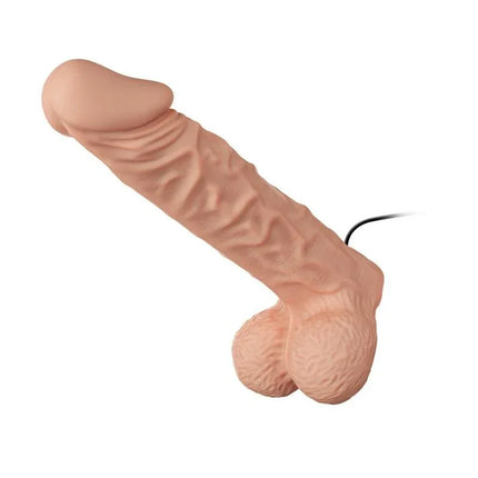 Realistic silicone dildo attachment for Strap-on with Dildo and Vibration 9.4, featuring detailed texture and built-in vibration functionality.
